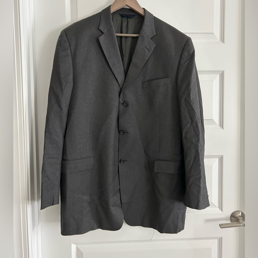 Burberry 3 Button Wool Blazer Gray Size 46L